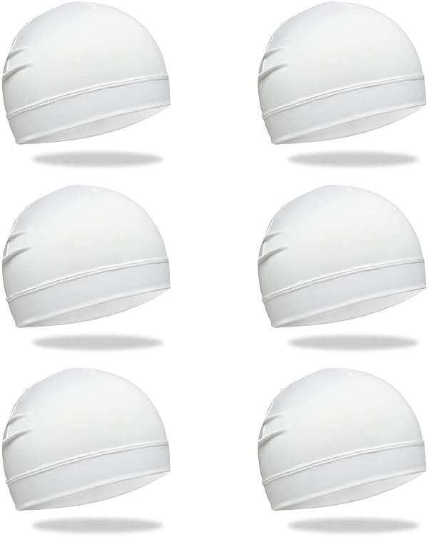 6 Pcs Skull Cap Sweat Wicking Helmet Liner Breathable Cycling Beanie Running Sports Hat Cooling Head Wraps for Men - Image 1