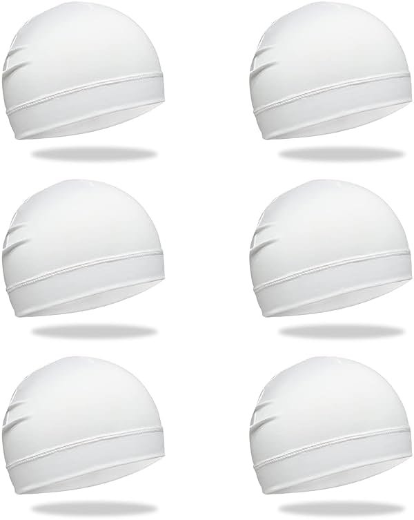 6 Pcs Skull Cap Sweat Wicking Helmet Liner Breathable Cycling Beanie Running Sports Hat Cooling Head Wraps for Men - Product Image