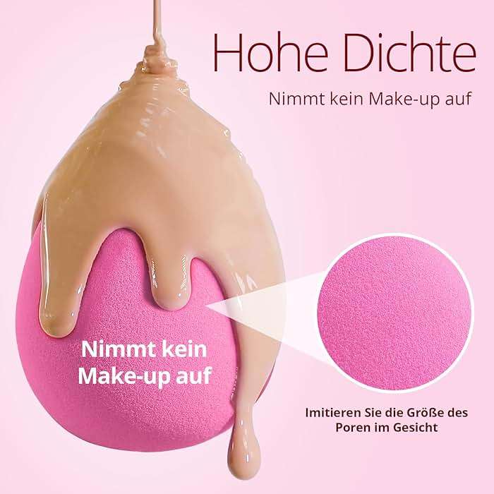 BEAKEY Super Soft Makeup Sponge Set of 6, Makeup Sponges for Foundation, Liquid, Cream and Powder, Pink Beauty Sponge for Blending, 0 Latex Blender - Image 6