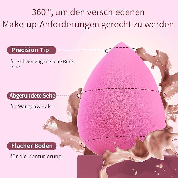BEAKEY Super Soft Makeup Sponge Set of 6, Makeup Sponges for Foundation, Liquid, Cream and Powder, Pink Beauty Sponge for Blending, 0 Latex Blender - Image 7