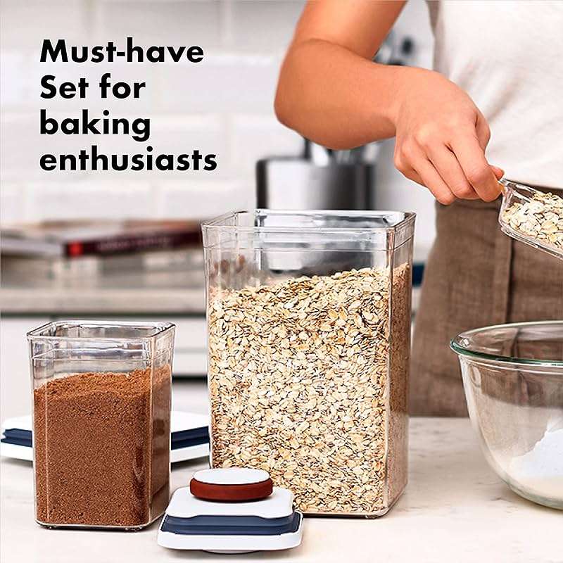 OXO Good Grips 10-Piece POP Container Set (White) and 8-Piece Baking Essentials POP Container Set (White) - Image 2