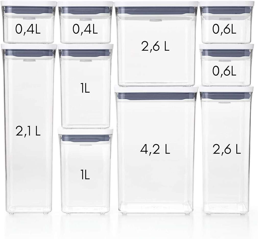 OXO Good Grips 10-Piece POP Container Set (White) and 8-Piece Baking Essentials POP Container Set (White) - Image 3