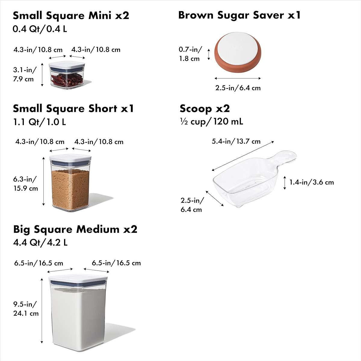 OXO Good Grips 10-Piece POP Container Set (White) and 8-Piece Baking Essentials POP Container Set (White) - Image 7