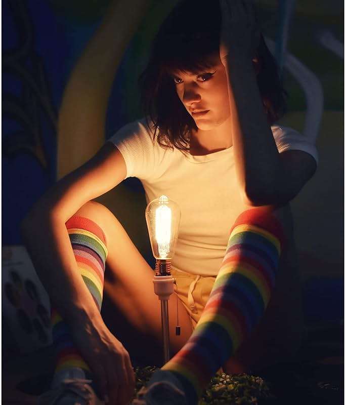 DOOVID Casual Knee High Socks for Women Tube Socks Elasticity Athletic Socks Thin Stripe Knee High Stockings - Image 4