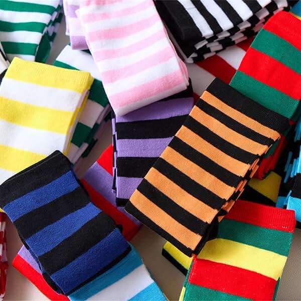 DOOVID Casual Knee High Socks for Women Tube Socks Elasticity Athletic Socks Thin Stripe Knee High Stockings - Image 6