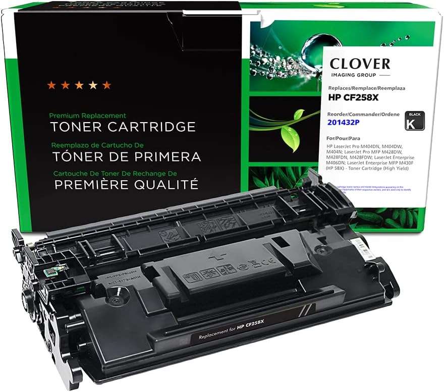 Clover Remanufactured High Yield Toner Cartridge Replacement for HP CF258X (HP 58X) | Black - Image 1