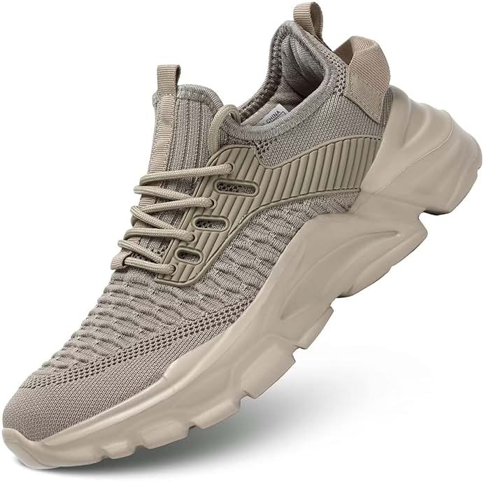 Srenket Men's Running Shoes, Non Slip, Breathable, Lightweight Fashion Sneakers, Slip Resistant Athletic Sports Walking Gym Work Shoes - Product Image
