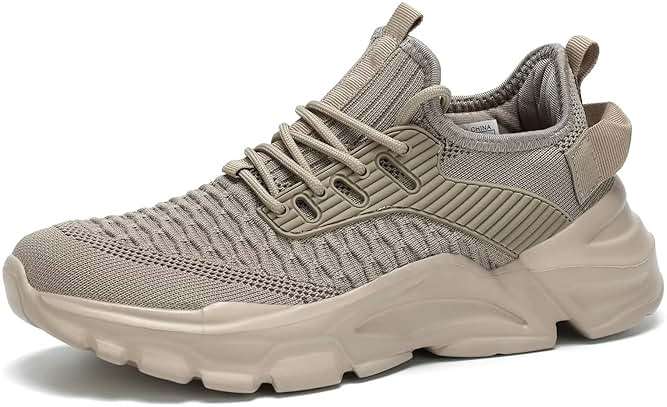 Srenket Men's Running Shoes, Non Slip, Breathable, Lightweight Fashion Sneakers, Slip Resistant Athletic Sports Walking Gym Work Shoes - Image 2
