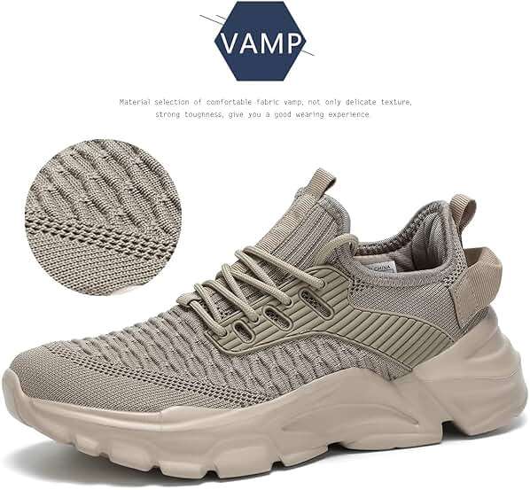 Srenket Men's Running Shoes, Non Slip, Breathable, Lightweight Fashion Sneakers, Slip Resistant Athletic Sports Walking Gym Work Shoes - Image 4