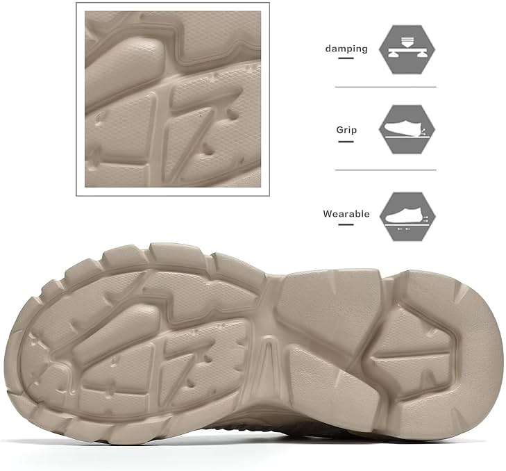 Srenket Men's Running Shoes, Non Slip, Breathable, Lightweight Fashion Sneakers, Slip Resistant Athletic Sports Walking Gym Work Shoes - Image 5