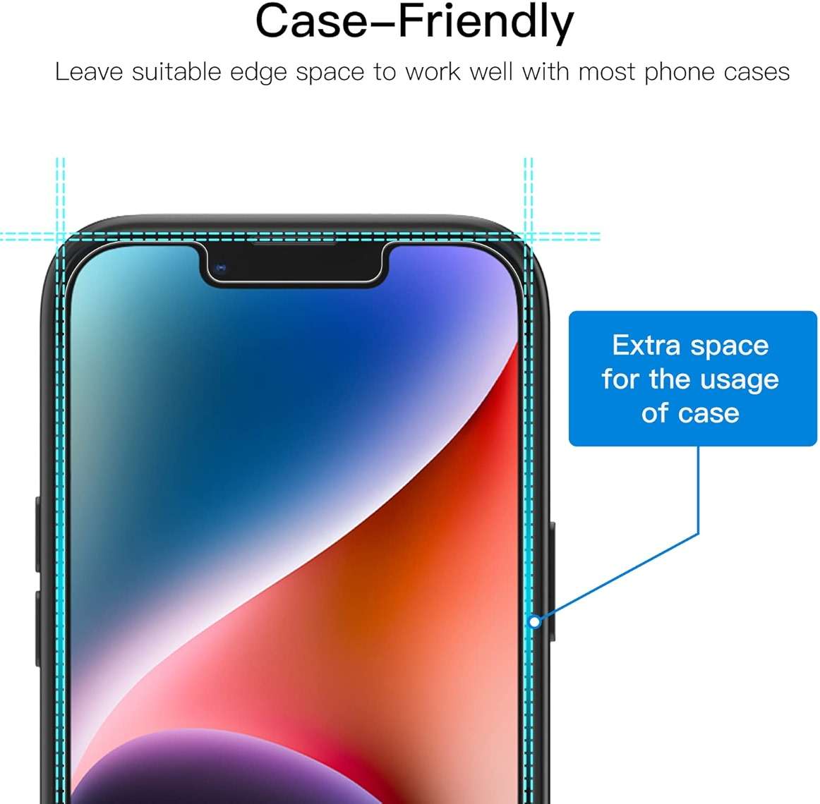 JETech Privacy Screen Protector for iPhone 17e (2026) / iPhone 16e / iPhone 14, Anti Spy Tempered Glass Film, 6.1-Inch Display, 2-Pack - Image 4
