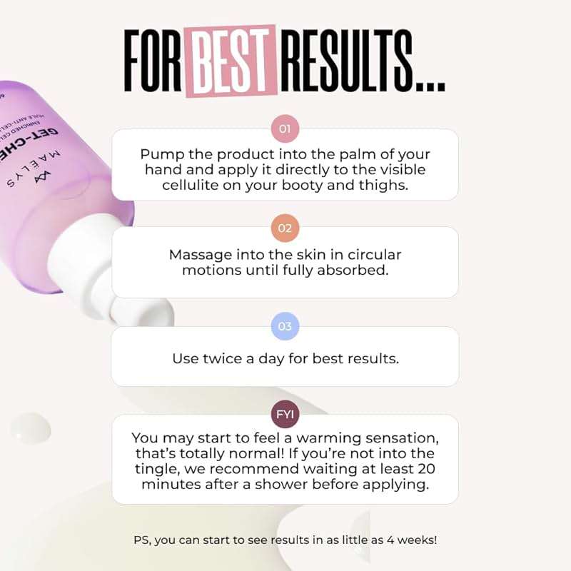 MAËLYS GET-CHEEKY Body Oil for Women - Cellulite Massage Oil with Shea Butter & Vitamin E - Skin Oil for Massage Therapy & After Shower Use - Helps Reduce the Look of Dimpled Skin (2 Fl Oz) - Image 5