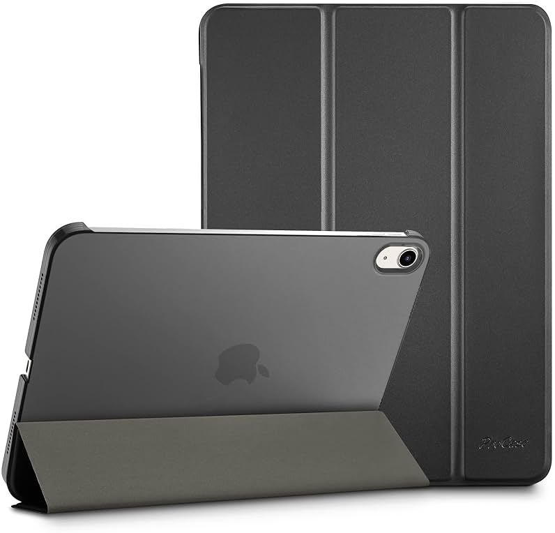 ProCase for iPad (A16) 11th Generation 11 Inch 2025/ iPad 10th Generation 10.9 Inch 2022 Case, Slim Smart Cover with Translucent Hard Shell Back, Supports Touch ID, Auto Wake/Sleep -Black - Product Image