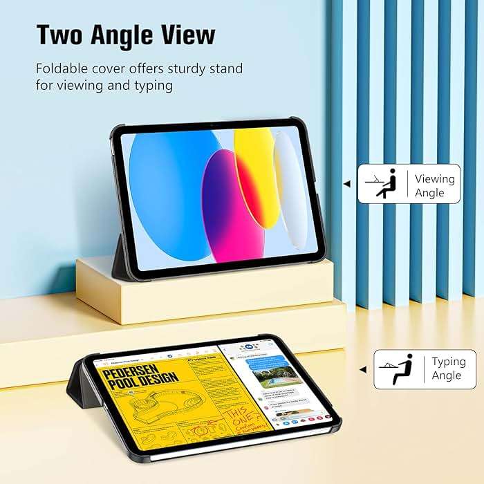 ProCase for iPad (A16) 11th Generation 11 Inch 2025/ iPad 10th Generation 10.9 Inch 2022 Case, Slim Smart Cover with Translucent Hard Shell Back, Supports Touch ID, Auto Wake/Sleep -Black - Image 5