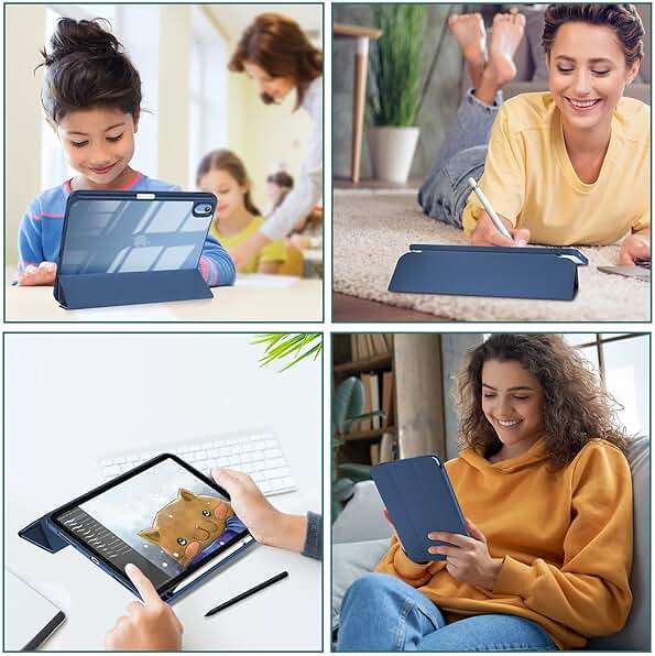 ProCase for iPad (A16) 11th Generation 11 Inch 2025/10th Generation 10.9 Inch 2022 Case with Pencil Holder, Hybrid iPad 11 10 Case with Clear Back, Supports Auto Wake/Sleep -Navy - Image 9