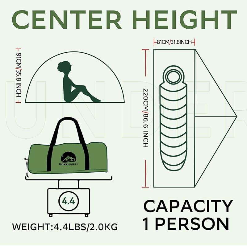 1/2 Person Backpacking Tent for 4-Season - Winter Waterproof Tent for One Person, Lightweight Camping Gear for Backpacking, Easy Set Up Cold Weather Essentials by Underwood Aggregator - Image 4