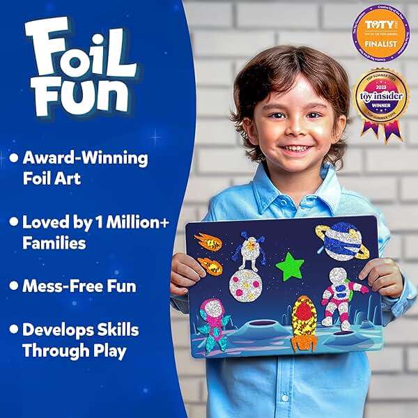 Skillmatics Foil Fun - Space, No Mess Art for Kids, Craft Kits & Supplies, DIY Creative Activity, Travel Toys, Gifts for Boys & Girls Ages 4, 5, 6, 7, 8, 9 - Image 2