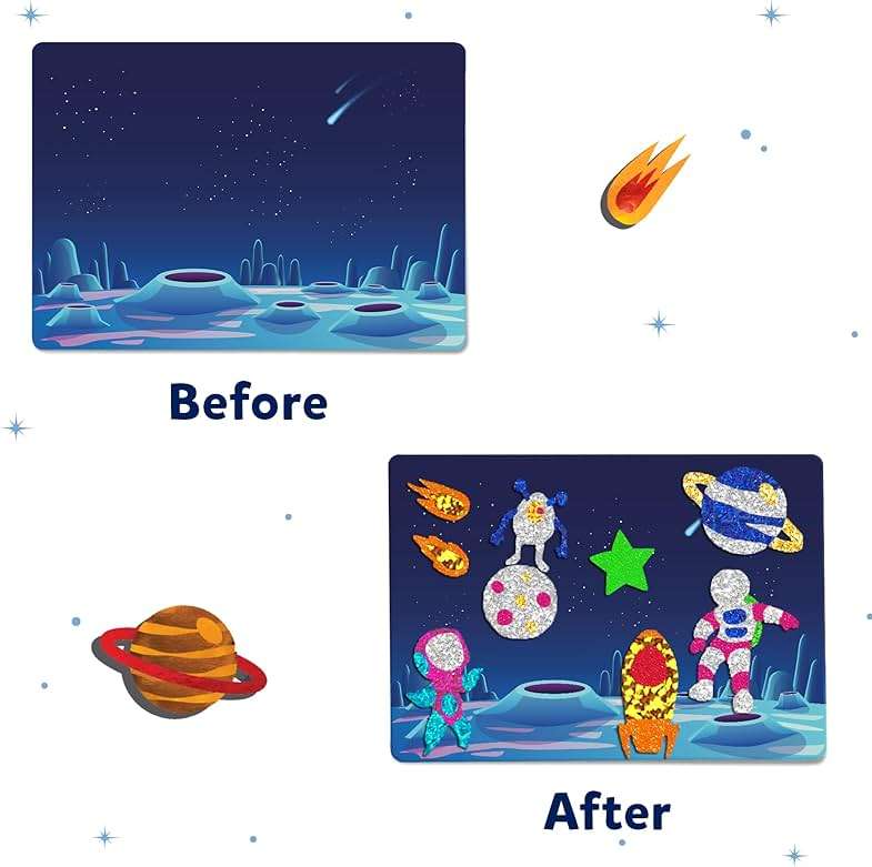 Skillmatics Foil Fun - Space, No Mess Art for Kids, Craft Kits & Supplies, DIY Creative Activity, Travel Toys, Gifts for Boys & Girls Ages 4, 5, 6, 7, 8, 9 - Image 6