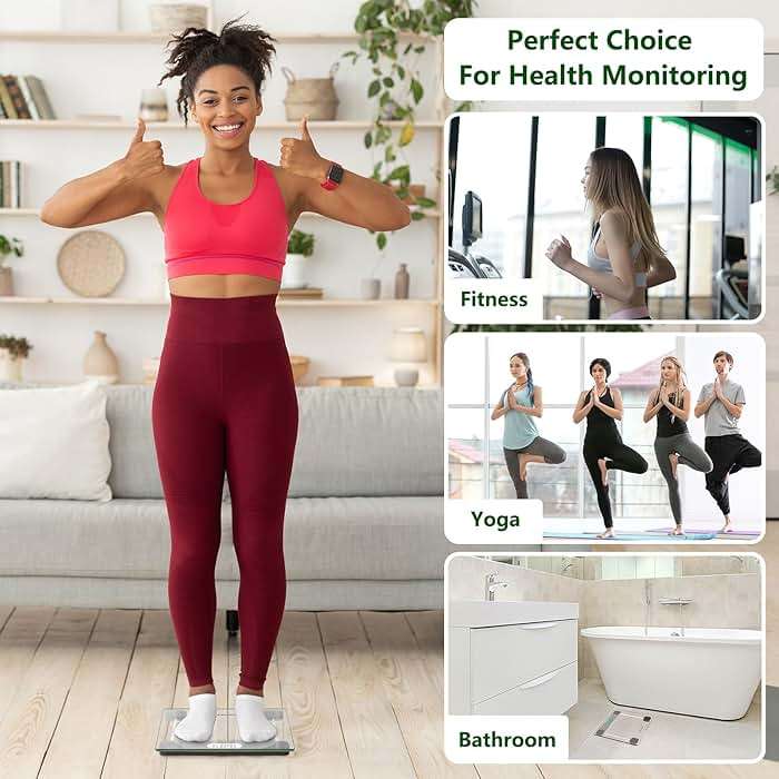 ZOETOUCH Scale for Body Weight, Accurate Bathroom Scales, Digital Weighing Machine for People, 400lb Capacity, LCD Display, Step-On Technology, Tempered Glass, Measuring Tape Included - Image 8
