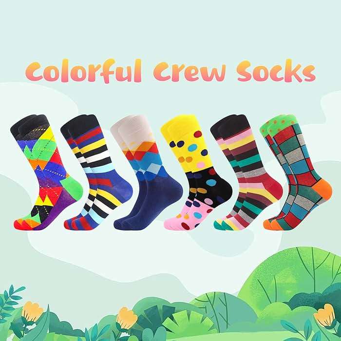 BONANGEL Mens Dress Socks Fun Funny Novelty Colorful Crazy Crew Dress Socks For Men 8-12 - Image 2