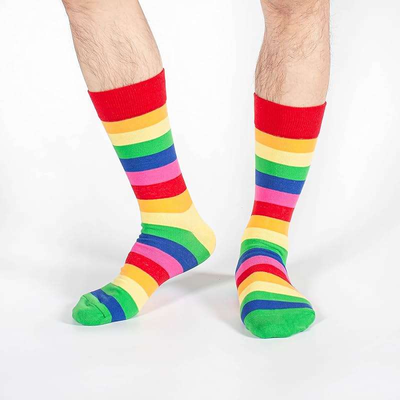 BONANGEL Mens Dress Socks Fun Funny Novelty Colorful Crazy Crew Dress Socks For Men 8-12 - Image 4