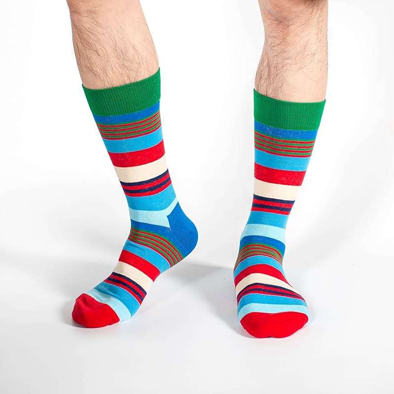 BONANGEL Mens Dress Socks Fun Funny Novelty Colorful Crazy Crew Dress Socks For Men 8-12 - Image 5