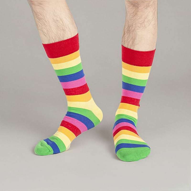 BONANGEL Mens Dress Socks Fun Funny Novelty Colorful Crazy Crew Dress Socks For Men 8-12 - Image 7
