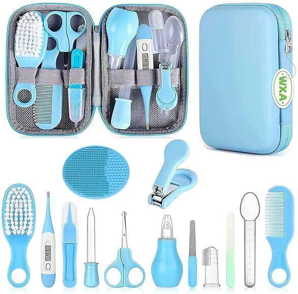 Baby Grooming Kit, Infant Safety Care Set with Hair Brush Comb Nail Clipper Nasal Aspirator,Baby Essentials Kit for Newborn Girls Boys - Image 1