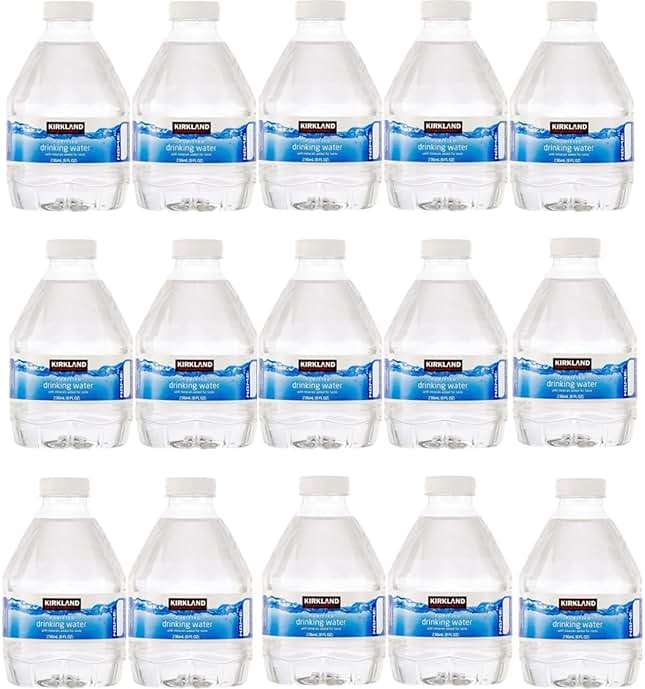Water Bottled Purified Water 8 Fl Oz (Pack of 15, Total of 120 Fl Oz) - Image 1