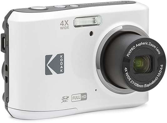 KODAK PIXPRO Friendly Zoom FZ45-WH 16MP Digital Camera with 4X Optical Zoom 27mm Wide Angle and 2.7" LCD Screen (White) - Image 1