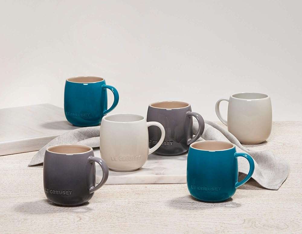 Le Creuset Stoneware Set of 4 Heritage Mugs, 13 oz. each, Artichaut - Image 6