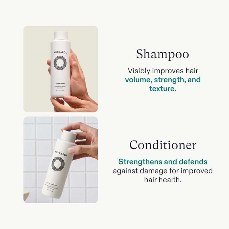 Nutrafol Shampoo and Conditioner, Cleanse and Protect Hair and Scalp, Improves Hair Volume, Strength and Texture, Physician-formulated for Thinning Hair, Color Safe - 8.1 Fl Oz Bottle - Image 2