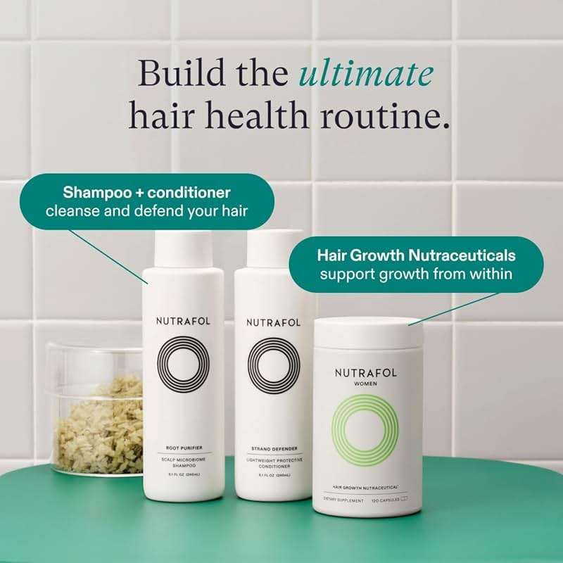 Nutrafol Shampoo and Conditioner, Cleanse and Protect Hair and Scalp, Improves Hair Volume, Strength and Texture, Physician-formulated for Thinning Hair, Color Safe - 8.1 Fl Oz Bottle - Image 7