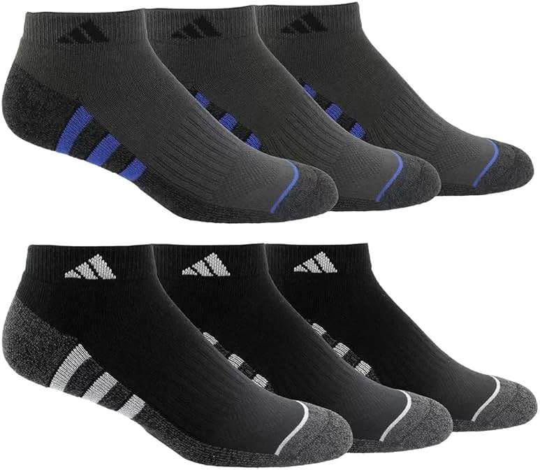 Adidas 6 Pairs Men's Low Cut Socks 6 Pack for Shoe Size 6-12 Black, Black, 6-12 - Image 2