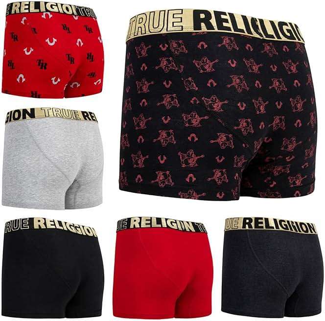 True Religion Mens Boxer Briefs Cotton Stretch Underwear for Men Pack of 6 - Image 2