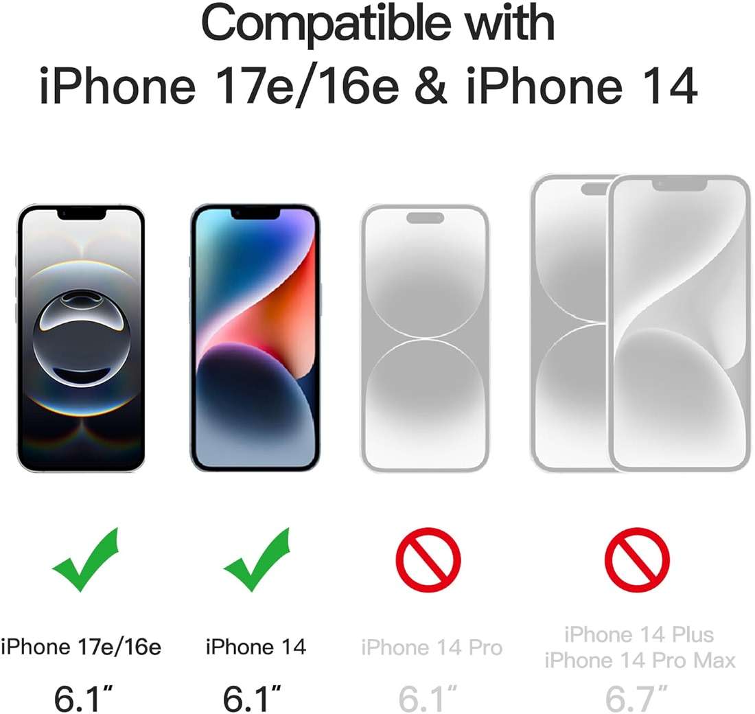 JETech One Touch Install Screen Protector for iPhone 17e (2026) / iPhone 16e / iPhone 14, Full Coverage Tempered Glass Film, Auto Alignment Tool Kit, HD Clear, 6.1-Inch Display, 2-Pack - Image 4