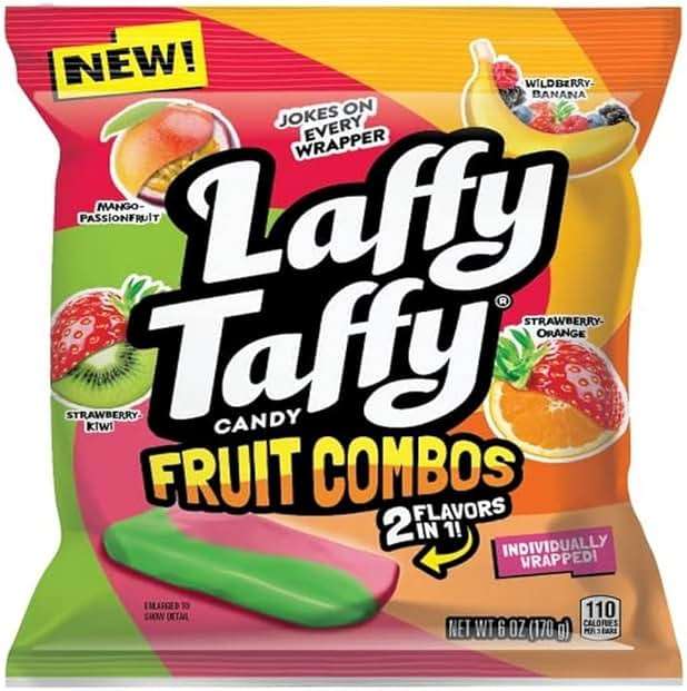 Laffy Taffy Candy, Fruit Combos, Individually Wrapped Mini Bars, 6 Ounce - Image 1