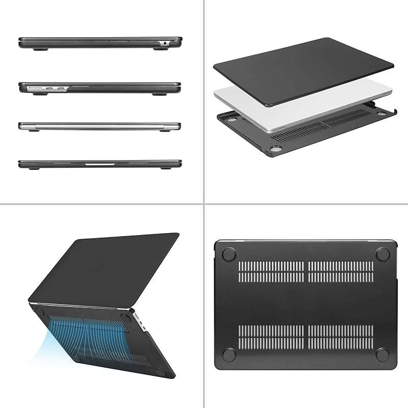 MOSISO Compatible with MacBook Air 13 inch Case M5 2026 M4 2025 M3 M2 2024-2022 A3449 A3240 A3113 A2681, Hard Shell&Keyboard Cover&Screen Film&Type C for MacBook Air 13.6 inch Case, Slate Gray - Image 5