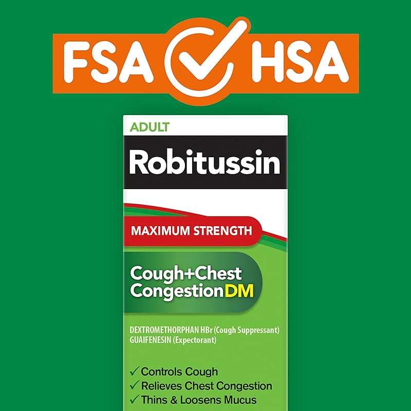 Robitussin Adult Maximum Strength Cough Plus Chest Congestion DM Max, Cough Suppressant and Expectorant, Raspberry Flavor, 8 Fl Oz x 2 - Image 8