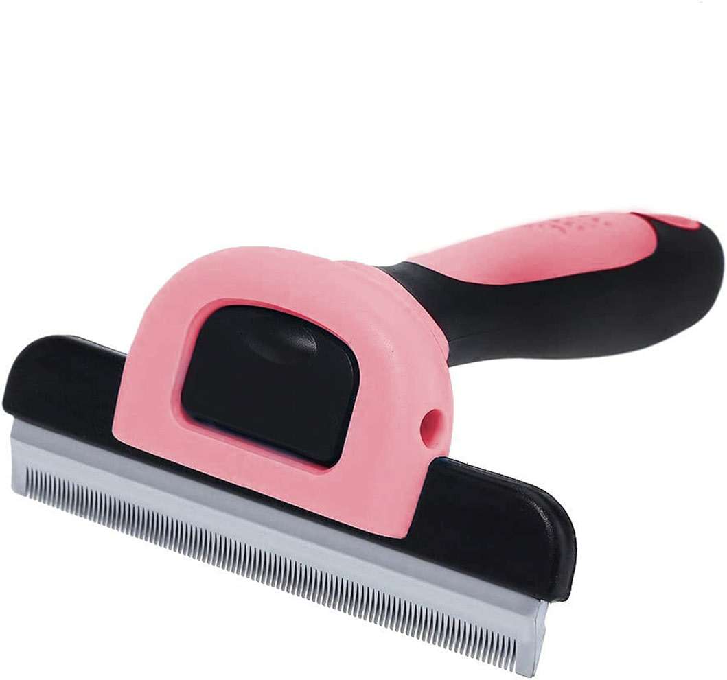 SunGrow Dog and Cat Deshedding Brush, Minimizes Shedding, Enhances Coat Health, Gentle on Skin, Suitable for Rabbits & Ferrets, 4" Steel Blade - Image 1