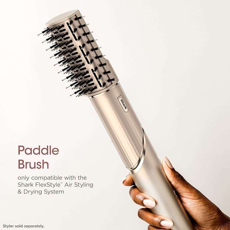 Shark XSKHD4PBA FlexStyle Paddle Brush, Attachment for FlexStyle Blow Dryers, Hair Drying & Styling Tool, Hot Air Brush Straightening for Straight, Wavy, Curly, and Coily Hair, Stone - Image 9