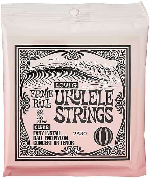 Ernie Ball Concert & Tenor Nylon Ball End Ukulele Strings Wound G, Clear (P02330) - Image 1