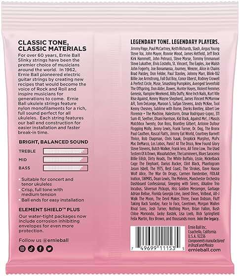 Ernie Ball Concert & Tenor Nylon Ball End Ukulele Strings Wound G, Clear (P02330) - Image 2
