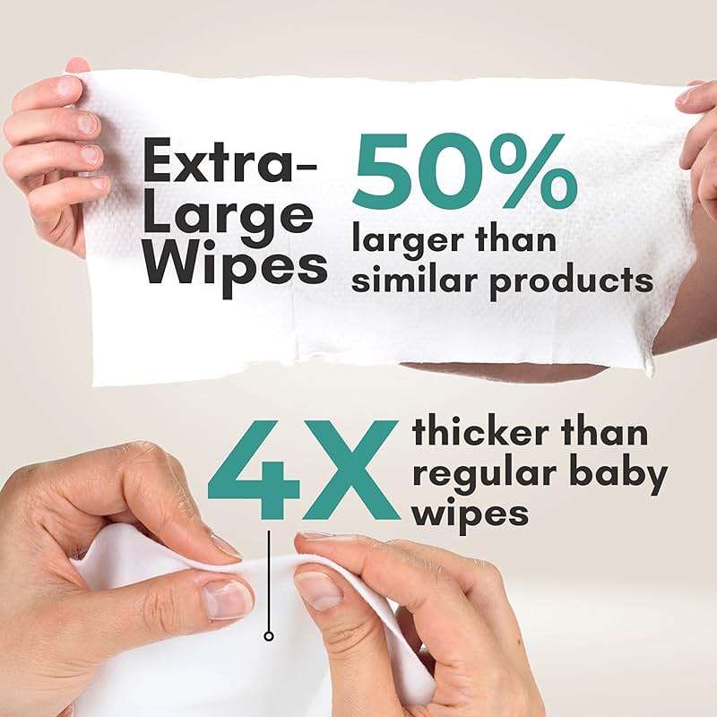 Nurture XL Ultra Thick Body Wipes for Adults w/Aloe | 40 Extra Large Disposable Cloth Wet Cleansing No Rinse Bathing Washcloths, Waterless Shower | Bath Wipe for Women, Men & Elderly - Image 3