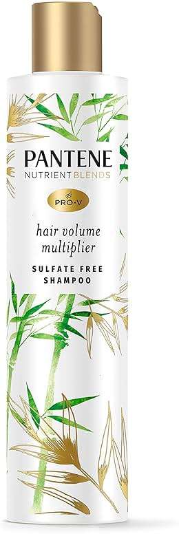 Pantene Sulfate Free Shampoo, Volumizing shampoo for fine or flat hair with Bamboo, Color Safe, 9.6 oz - Image 1