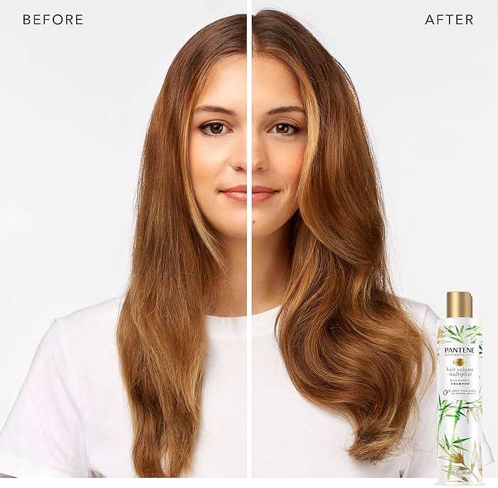 Pantene Sulfate Free Shampoo, Volumizing shampoo for fine or flat hair with Bamboo, Color Safe, 9.6 oz - Image 2