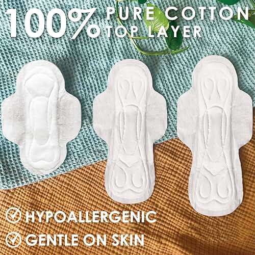 L. Ultra Thin Pads for Women, Super Absorbency, 100% Pure Cotton Top Layer, Unscented Pads with Wings, 56 Count Total - Image 4