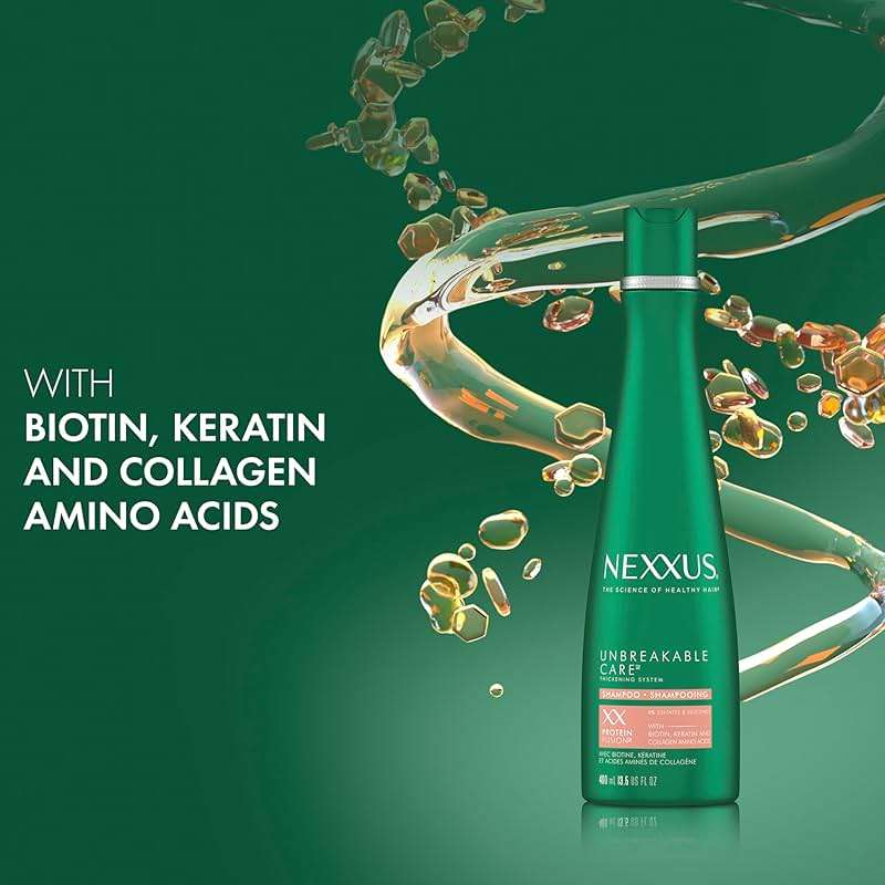 Nexxus Unbreakable Care Anti-Breakage Shampoo With Keratin, Collagen, Biotin For Fine And Thin Hair Sulfate Free Shampoo 13.5 oz - Image 4