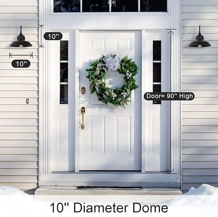 GOALPLUS 10in. Gooseneck Barn Light 6 Pack Farmhouse Wall Mount Light Fixture Exterior Waterproof Black Industrial Wall Sconce for Porch, Garage, Patio and Doorway, E26, LM2201-6P - Image 7