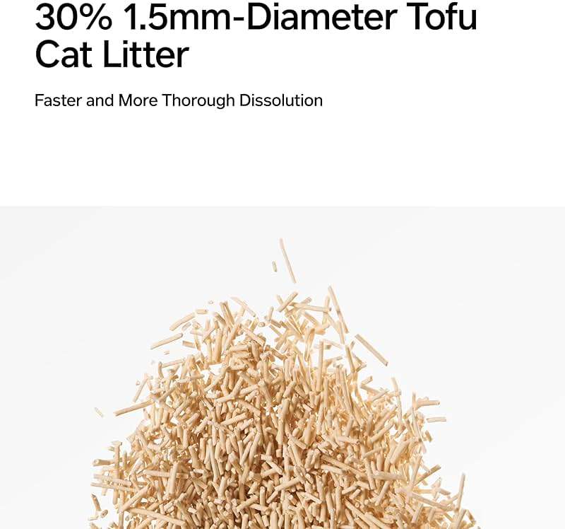 pidan Tofu Cat Litter Clumping,Flushable,Ultra Absorbent and Fast Drying, 100% Natural Ingredients Litter,Solubility in Water,Really Dust-Free,Less Scattering (5.3lb×1bag) - Image 5